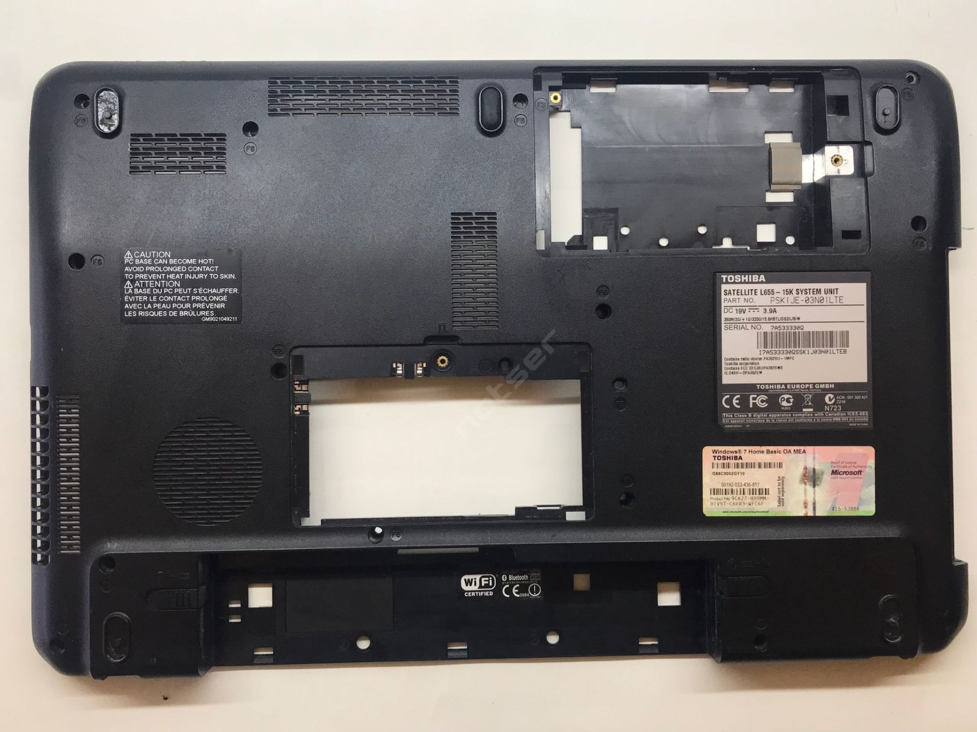 Toshiba Satellite L650 L655 L650D L655D Alt Kasa