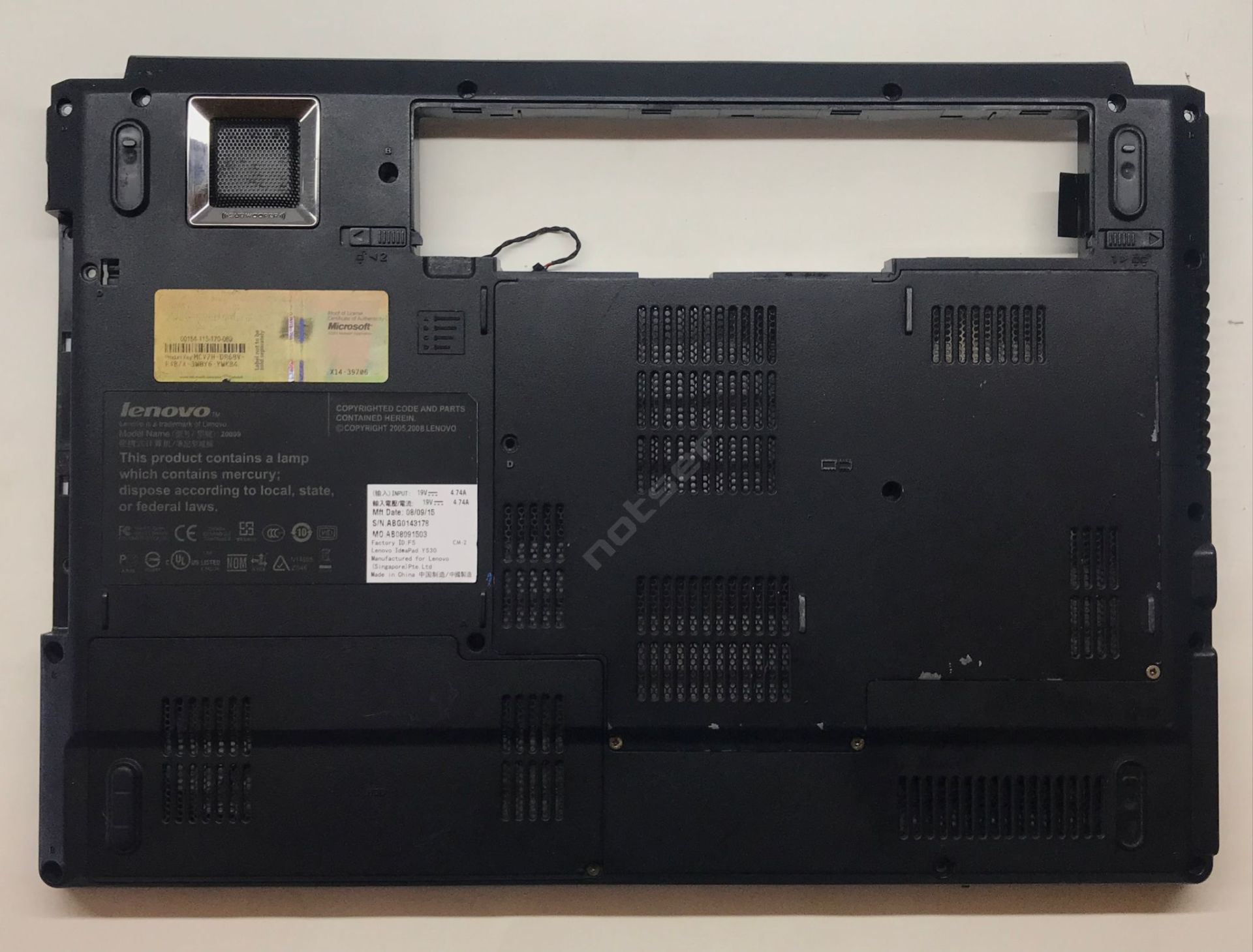 Lenovo ideapad Y500 Y510 Y510P Alt Kasa