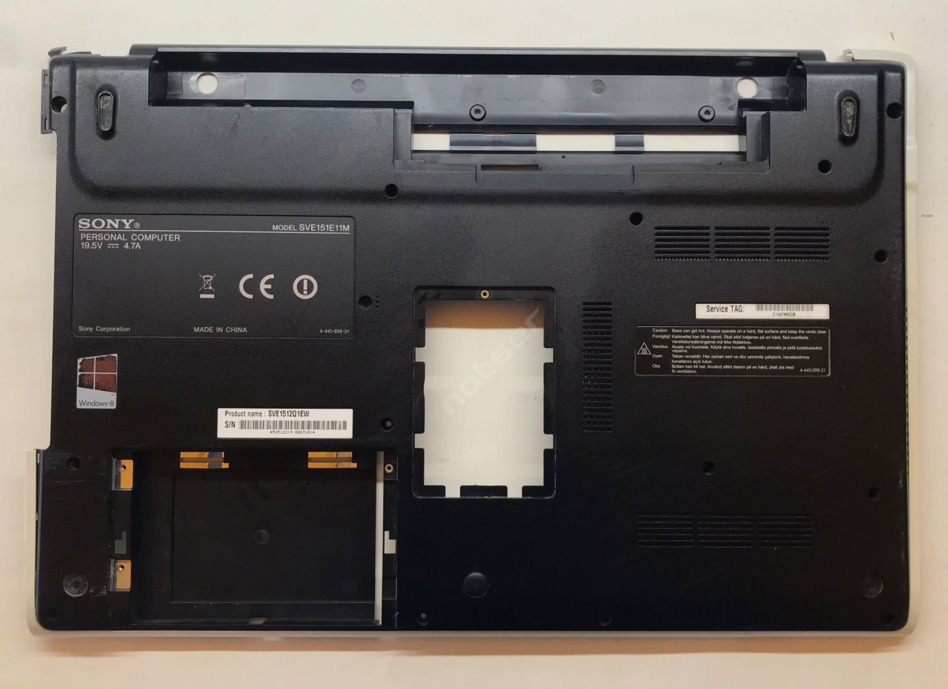 Sony Vaio SVE-15 SVE15 SVE151  Alt Kasa