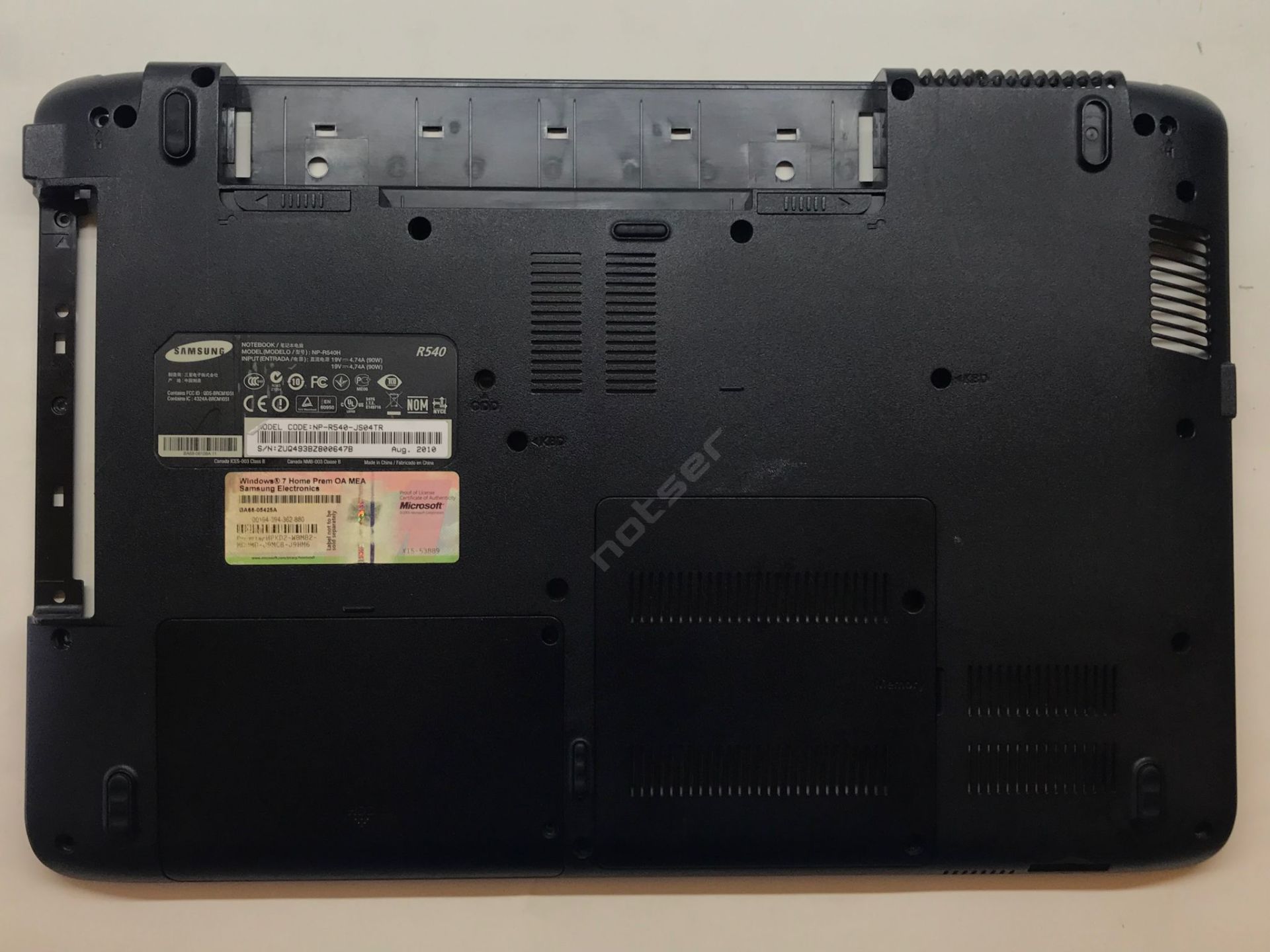 Samsung NP-R525 NP-R540 NP-RV510 NP-R538 NP-R530 NP-R580 NP-R590 Alt Kasa