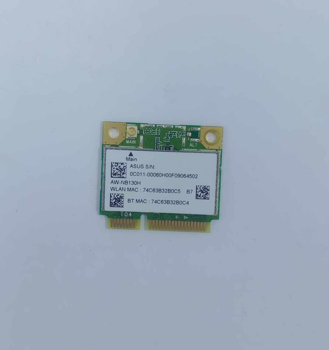 Anatel Asus TEK ÇENTİKLİ QCWB335 Kısa Tıp Mini PCI wifi kart