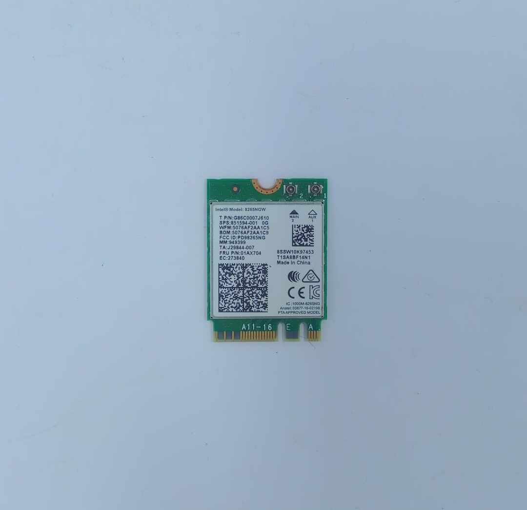 İntel 8265NGW Çift Antenli wifi kart