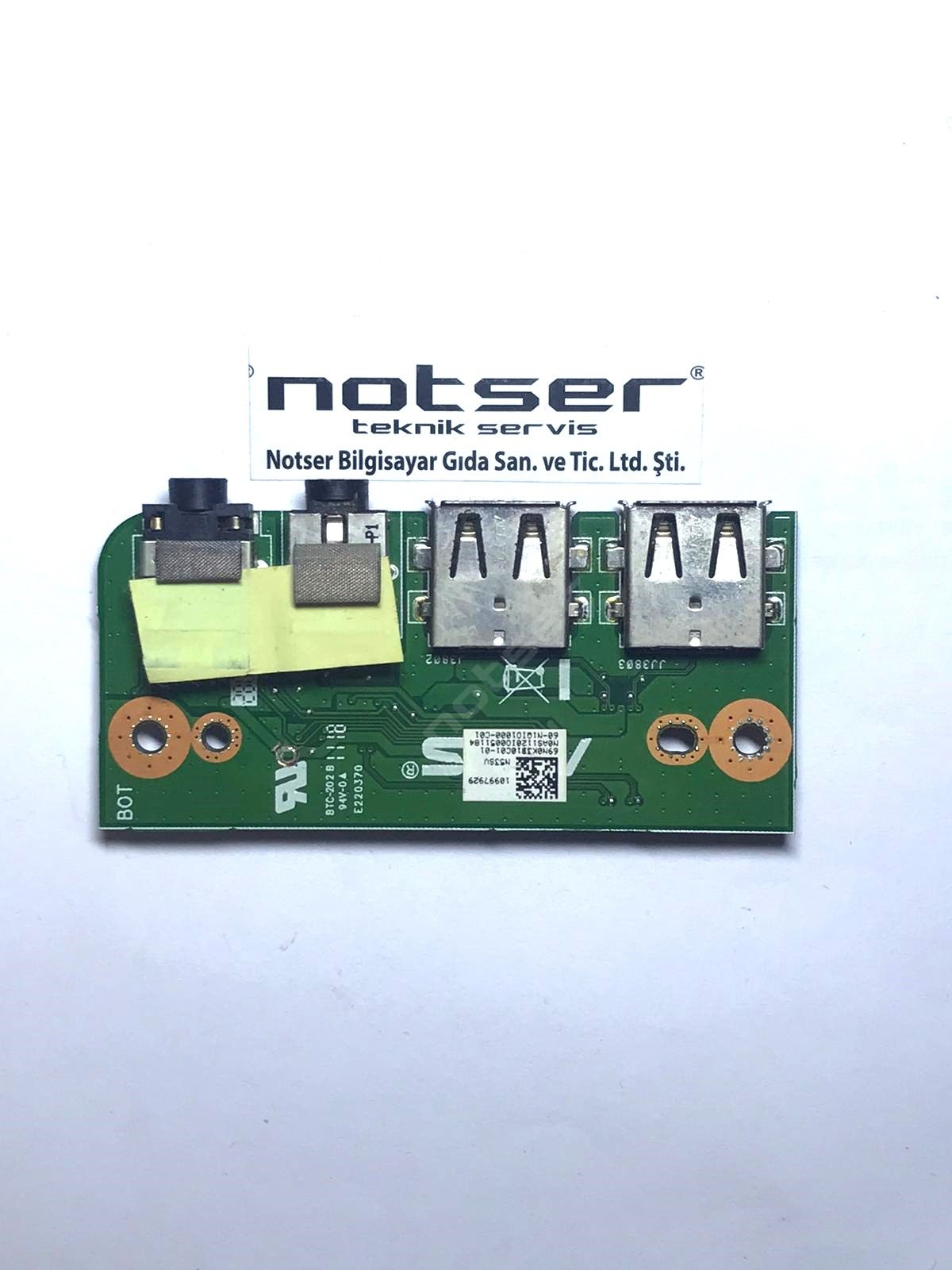 Asus N53 N53JN N53SV N53SM N53JF N53JG N53JL N53DA N53TA N53TK N53SV IO BOARD REV : 2.0  Usb/Ses Board