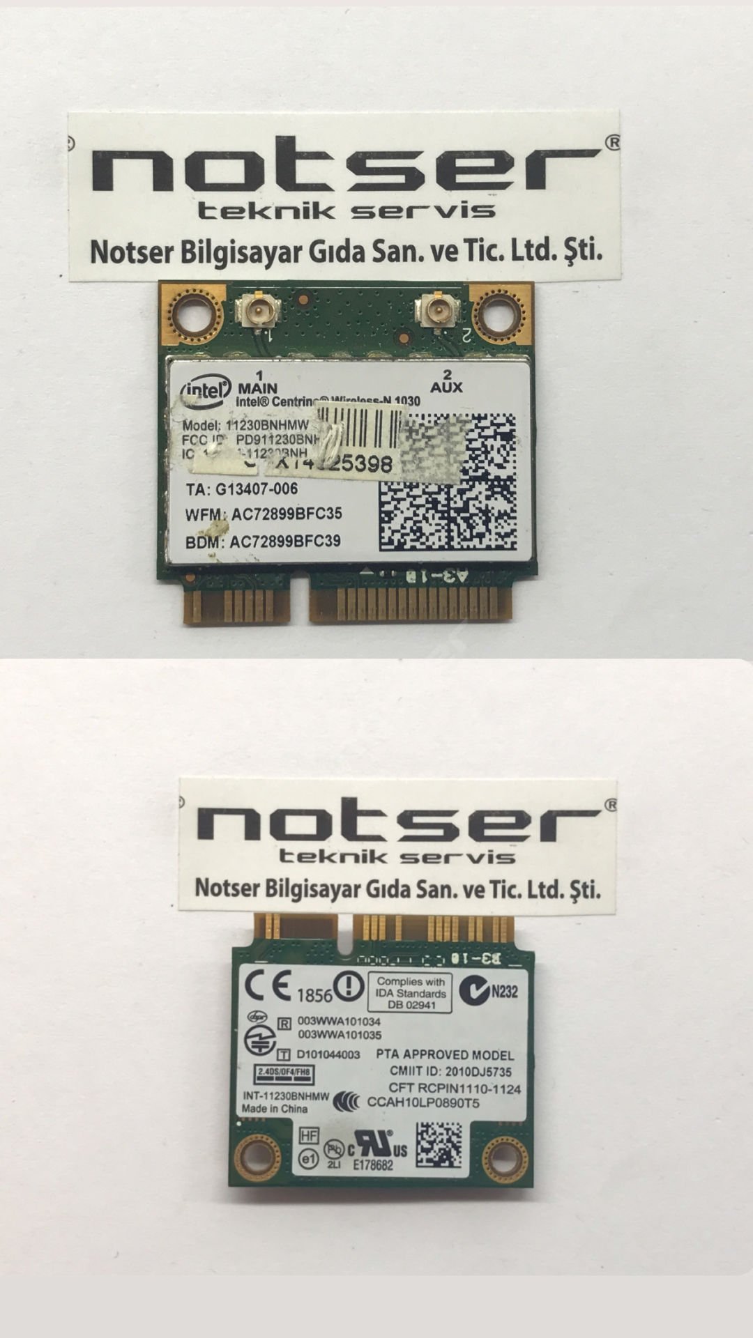 İntel 11230BNHMW Kısa Tıp Mini PCI wifi kart