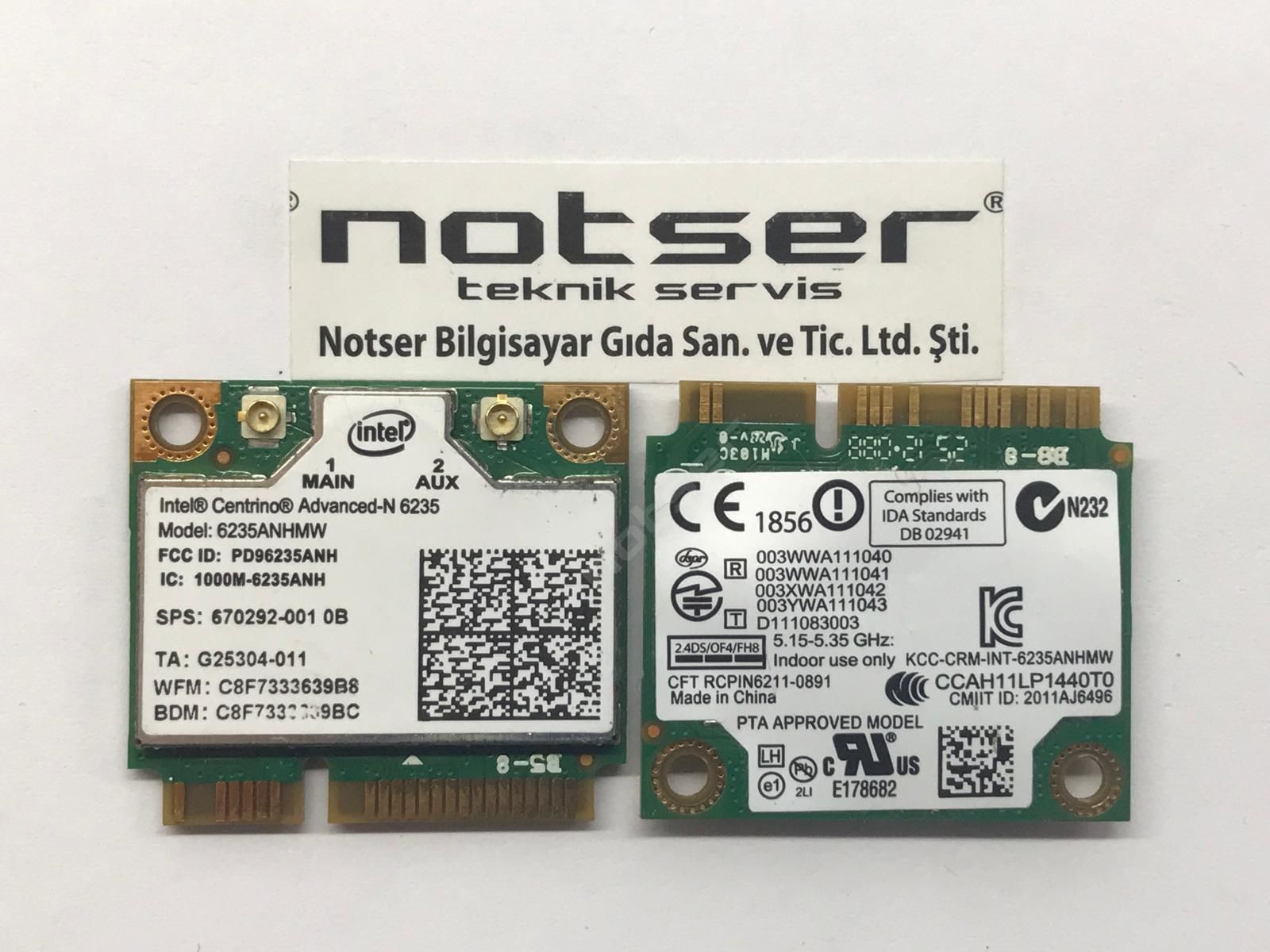 İntel 6235ANHMW Kısa Tıp Mini PCI wifi kart