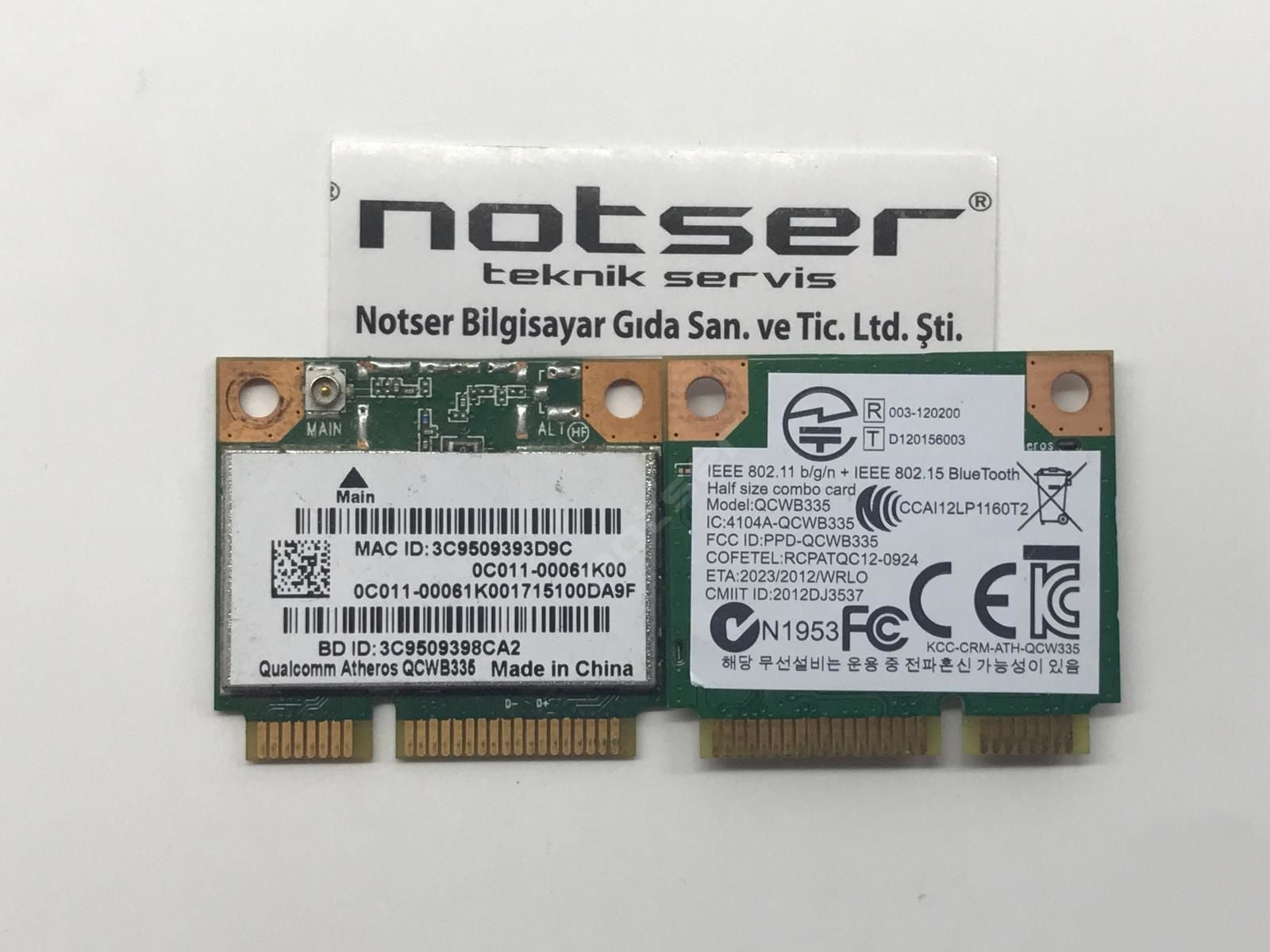 Qualcomm Atheros QCWB335Kısa Tıp Mini PCI wifi kart