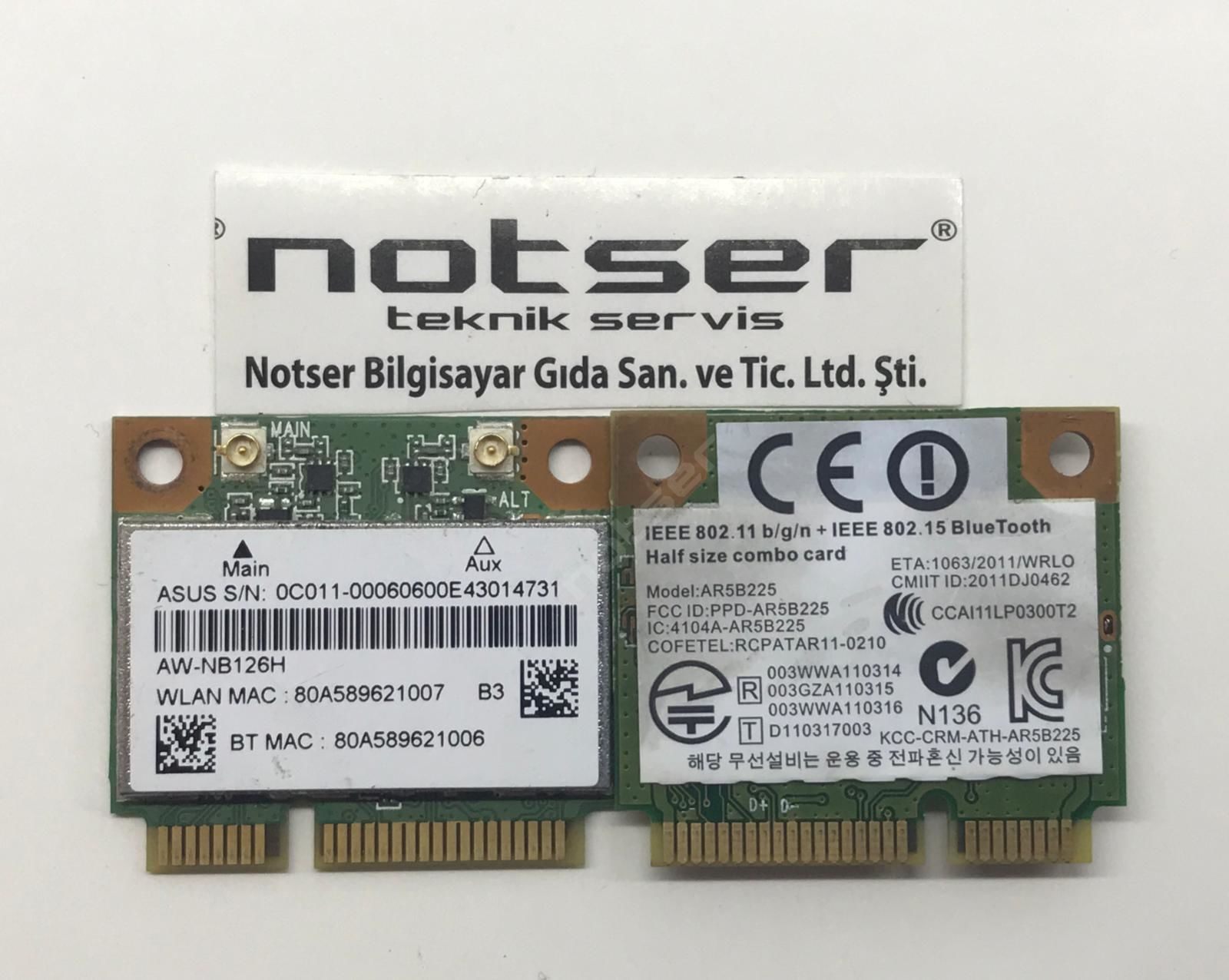 Qualcomm Atheros AR5B225 Kısa Tıp Mini PCI wifi kart