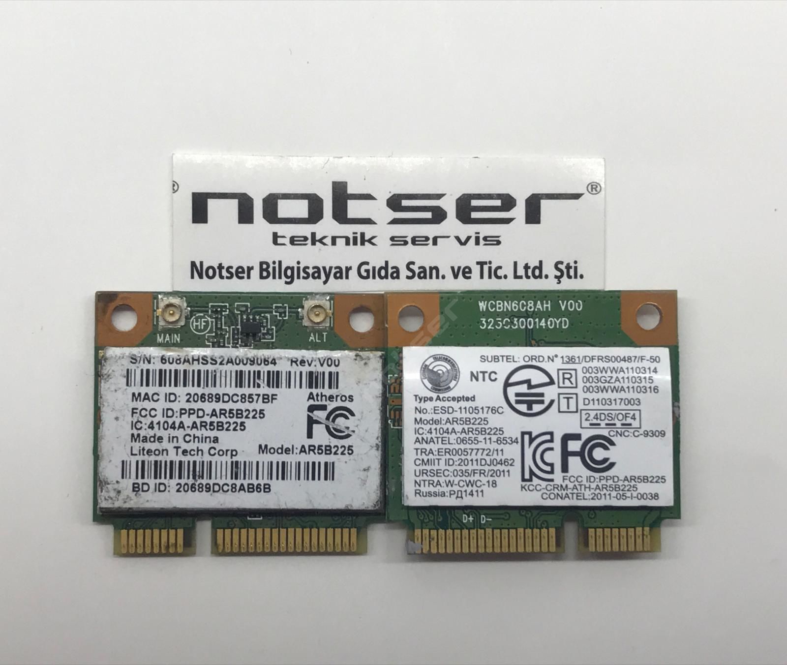 Anatel AR5B225 Kısa Tıp Mini PCI wifi kart