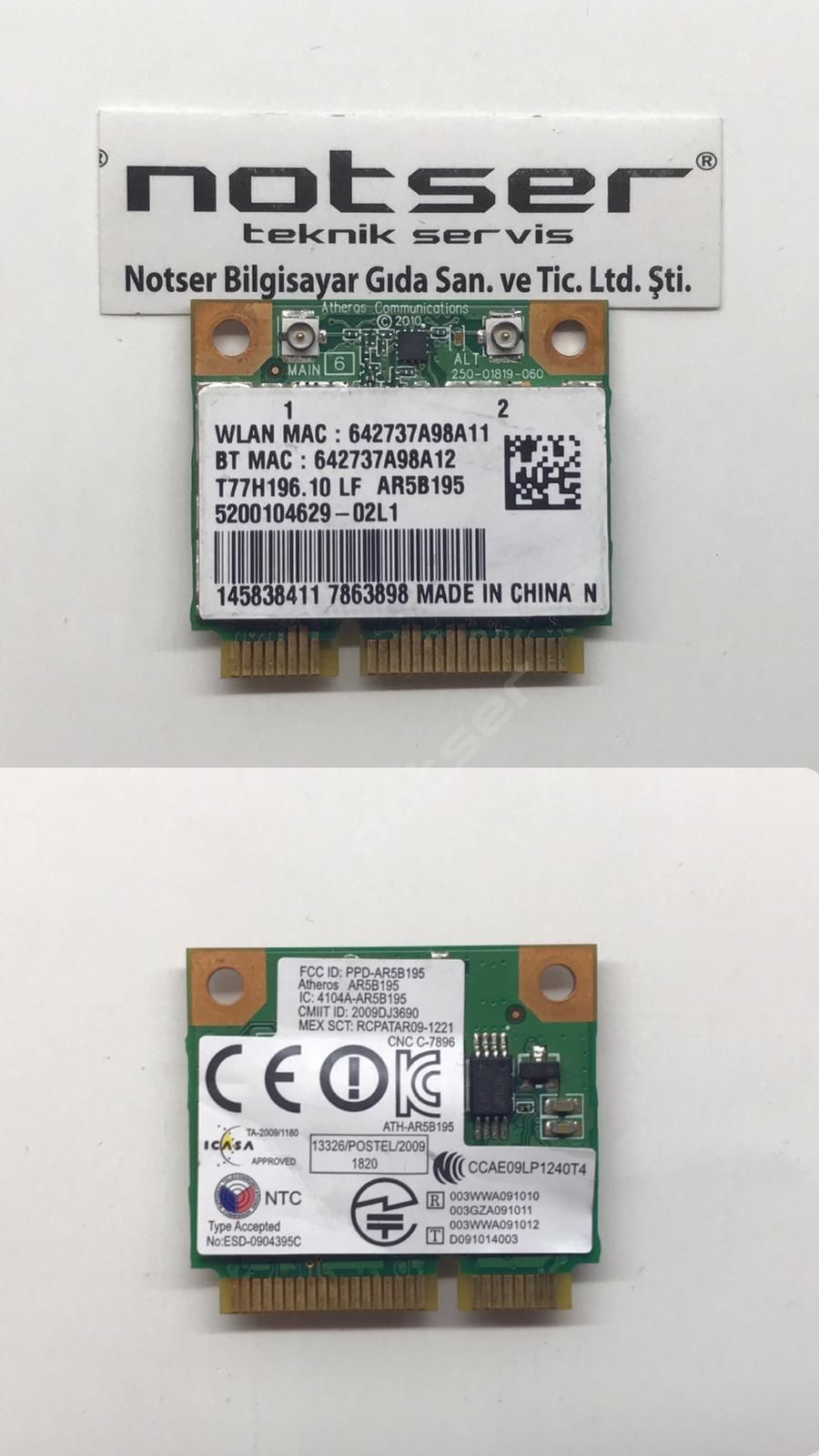 Atheros AR5B195 Kısa Tıp Mini PCI wifi kart