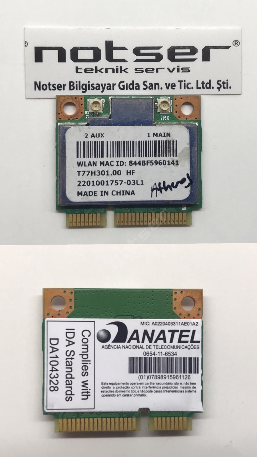 Anatel AR5B125 Kısa Tıp Mini PCI wifi kart