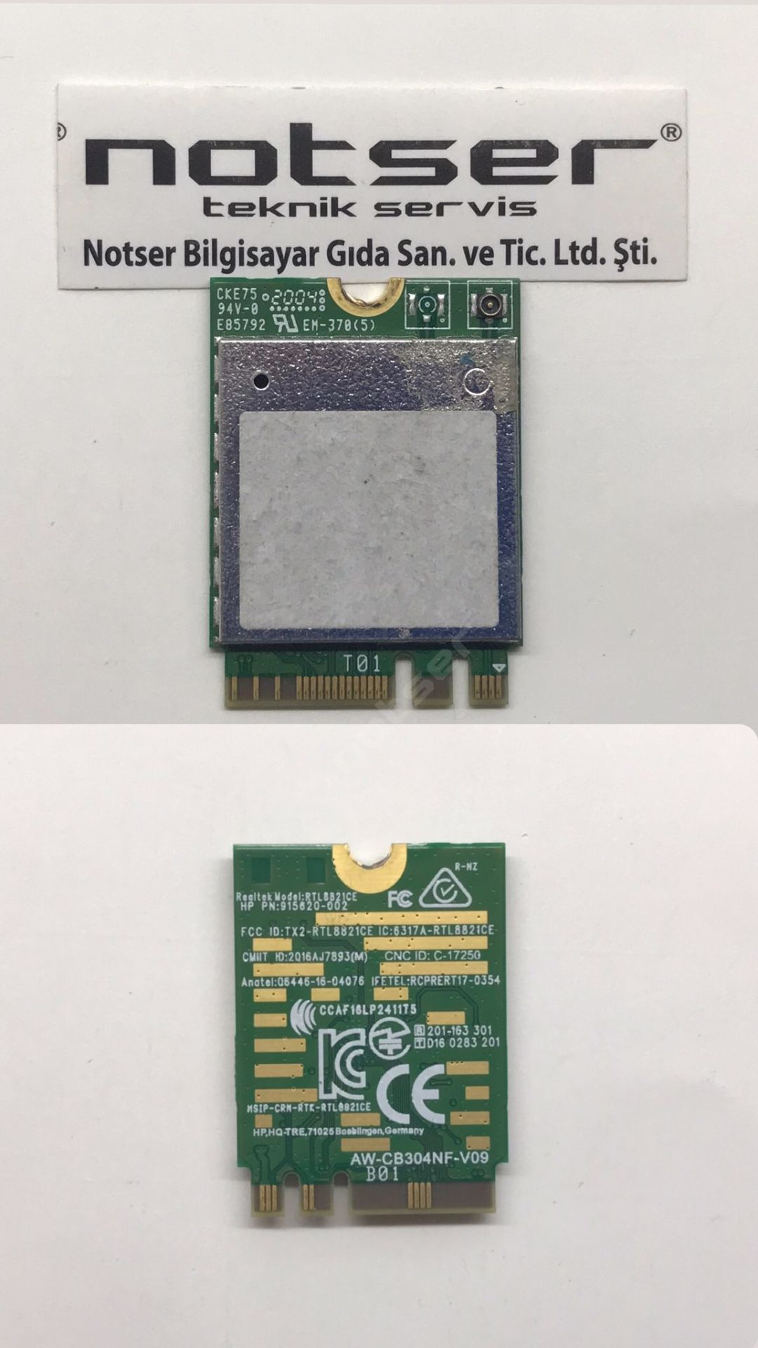AzureWave AW-CB304NF RTL8821CE Mini PCIe Tek Antenli wifi kart