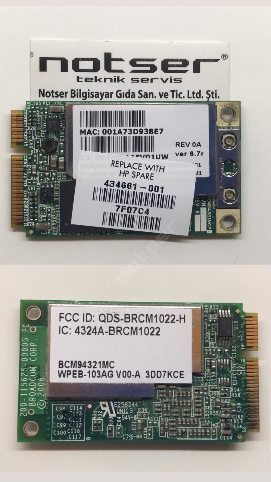 Broadcom BCM94321MC Eski Tip PCI wifi kart
