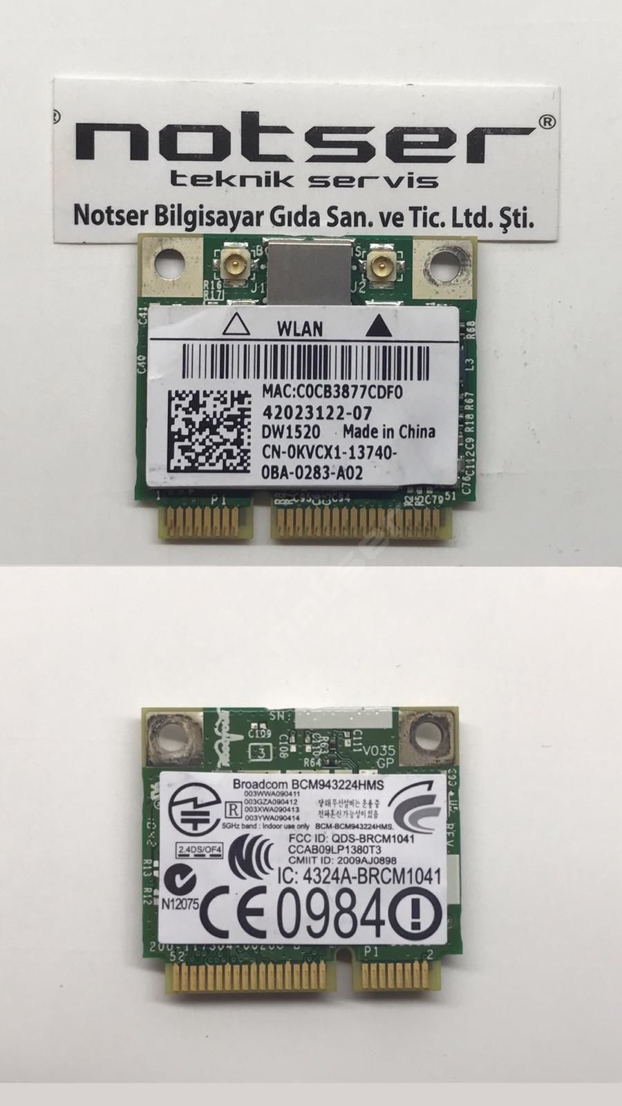 Broadcom  BCM943224HMS Kısa Tıp Mini PCI wifi kart
