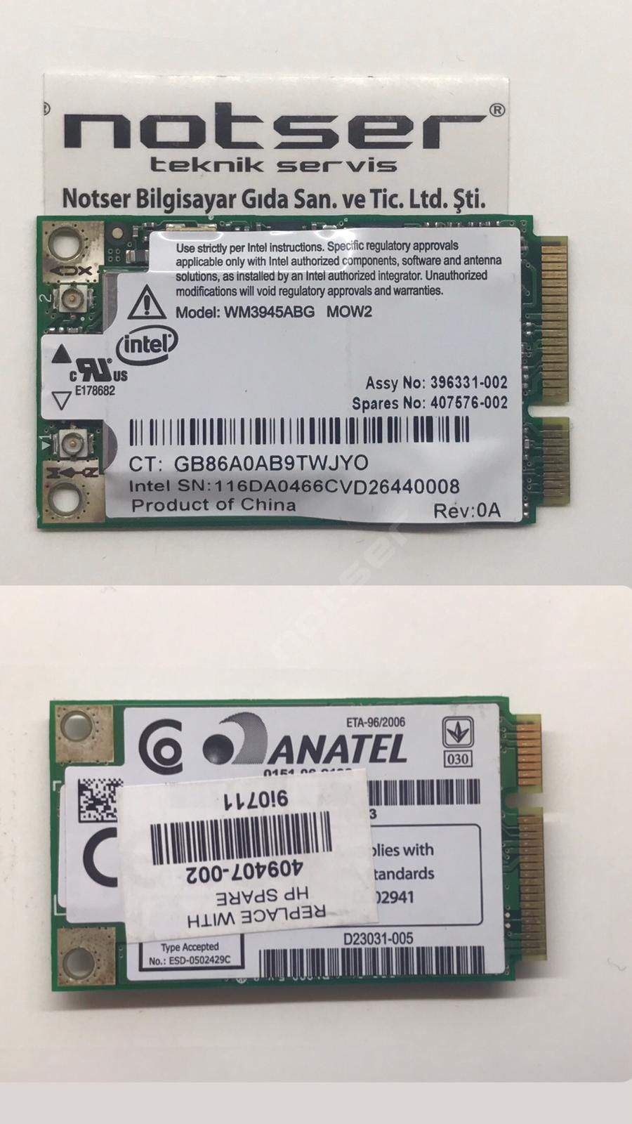 Anatel WM3945ABG Eski Tip PCI wifi kart