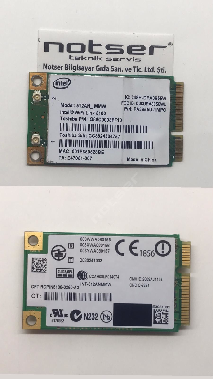 Intel 512AN Eski Tip PCI wifi kart